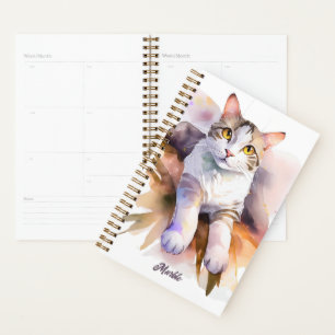 Agenda Ilustração de Aquarela Branca Doce
