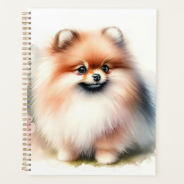 Agenda Ilustração de aquarela da Pomerânia Cuta