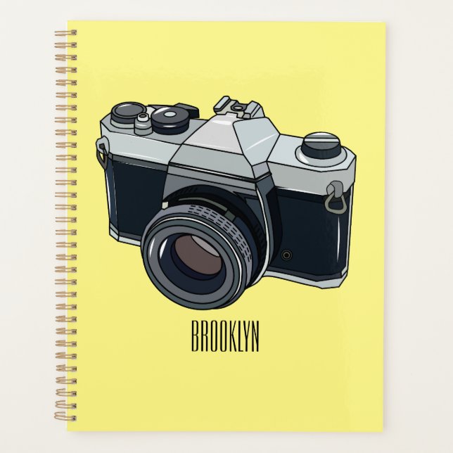 Agenda Ilustração de desenho animado com câmera de filme (Frente)