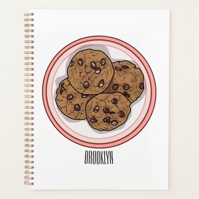 Agenda Ilustração de desenho animado com chip de chocolat (Frente)