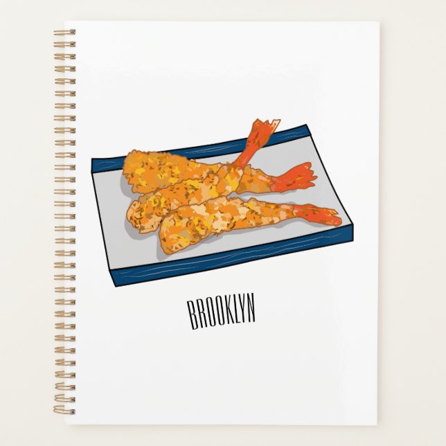 Agenda Ilustração de desenho animado da tempura do Shrimp (Frente)
