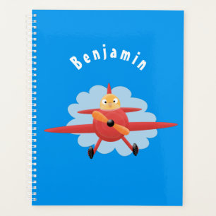 Agenda Ilustração de desenho animado de avião vermelho