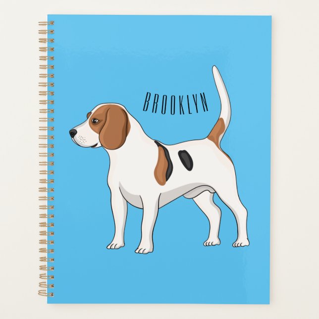 Agenda Ilustração de desenho animado de cachorro Beagle (Frente)