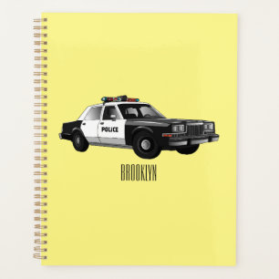 Agenda Ilustração de desenho animado de carro da polícia