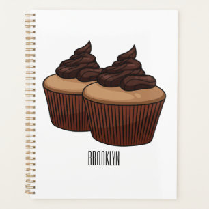 Agenda ilustração de desenho animado de cupcake