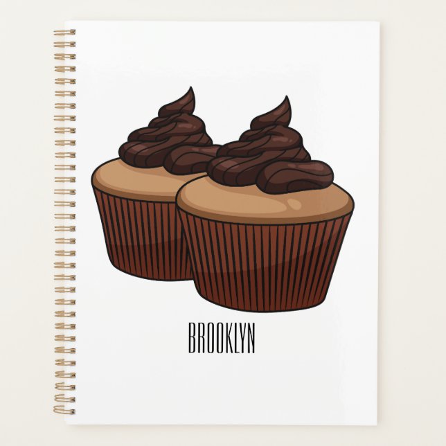 Agenda ilustração de desenho animado de cupcake (Frente)