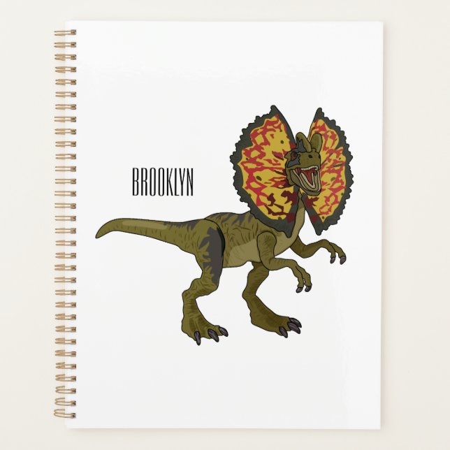 Agenda Ilustração de desenho animado de Dilophosaurus (Frente)