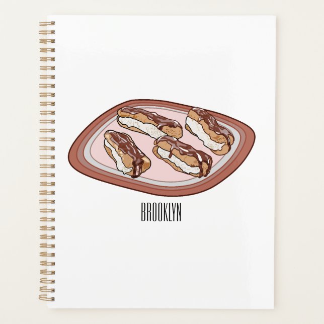 Agenda Ilustração de desenho animado de eclair de chocola (Frente)
