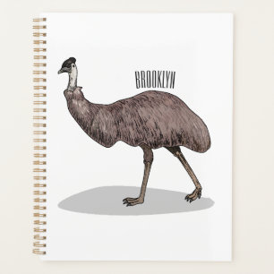 Agenda ilustração de desenho animado de emu 