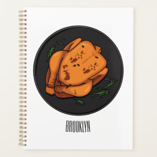 Agenda Ilustração de desenho animado de frango assado