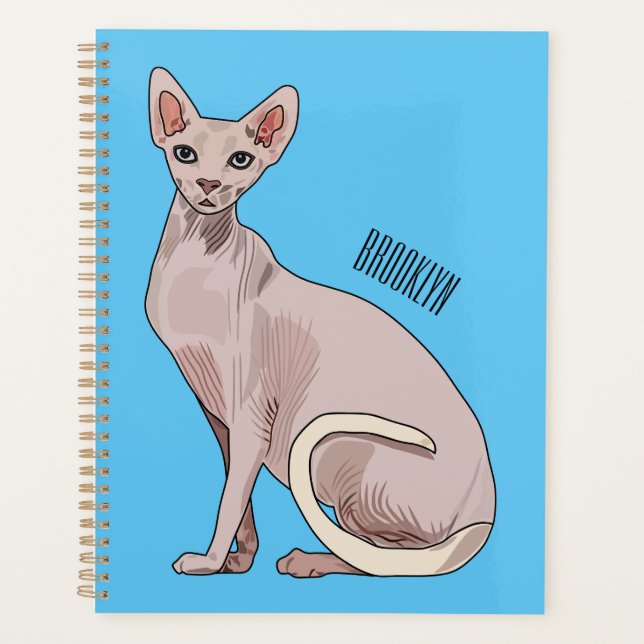 Agenda Ilustração de desenho animado de gato esphynx (Frente)