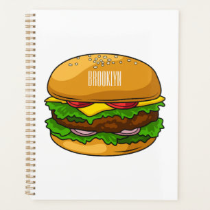 Agenda Ilustração de desenho animado de hambúrguer