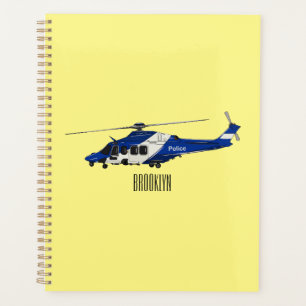 Agenda Ilustração de desenho animado de helicóptero polic