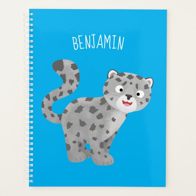 Agenda Ilustração de desenho animado de leopardo-da-neve (Frente)