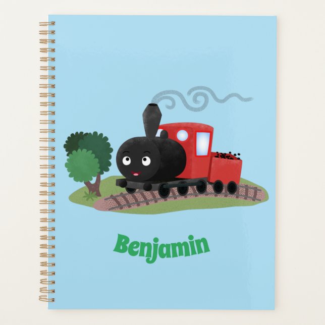 Agenda Ilustração de desenho animado de locomotiva de com (Frente)