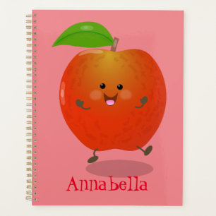 Agenda Ilustração de desenho animado de maçã dançante