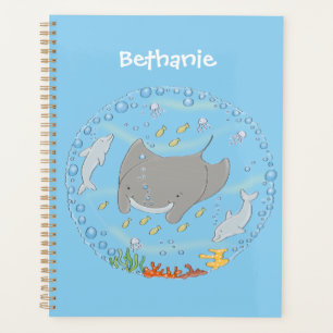 Agenda Ilustração de desenho animado de manta-branca e bo