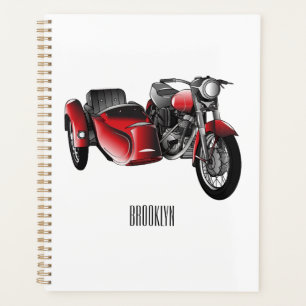 Agenda Ilustração de desenho animado de motociclo Sidecar