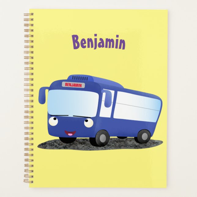 Agenda Ilustração de desenho animado de ônibus moderno az (Frente)