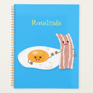 Agenda Ilustração de desenho animado de ovo e bacon em ka