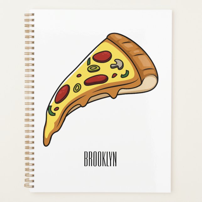 Agenda Ilustração de desenho animado de pizza (Frente)