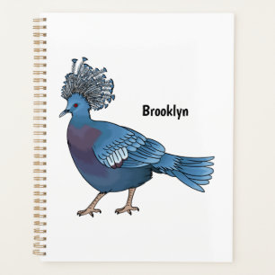 Agenda Ilustração de desenho animado de pombo-pombo-coroa