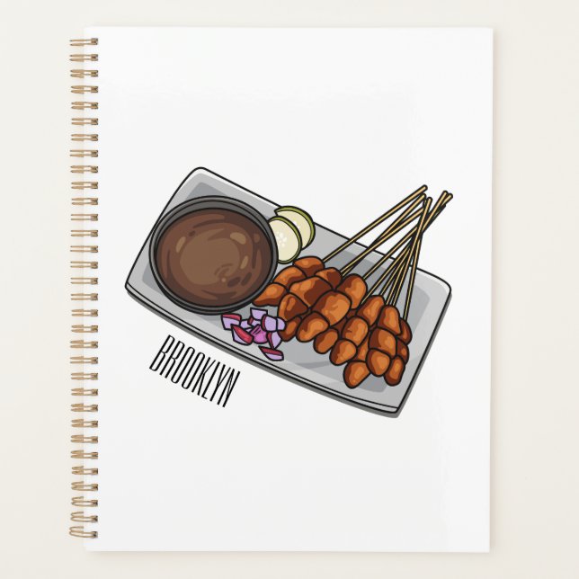 Agenda Ilustração de desenho animado de Satay (Frente)
