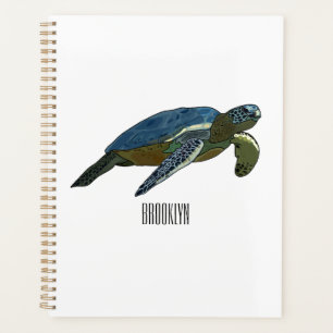 Agenda Ilustração de desenho animado de tartaruga marinha