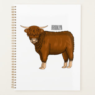 Agenda Ilustração de desenho animado de vaca em terras al
