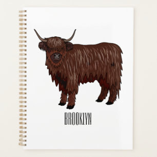 Agenda Ilustração de desenho animado de vaca em terras al