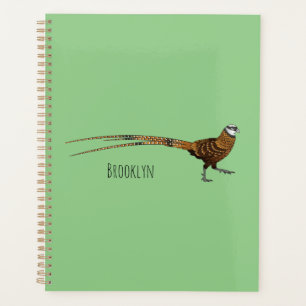 Agenda ilustração de desenho animado do pássaro faisão de