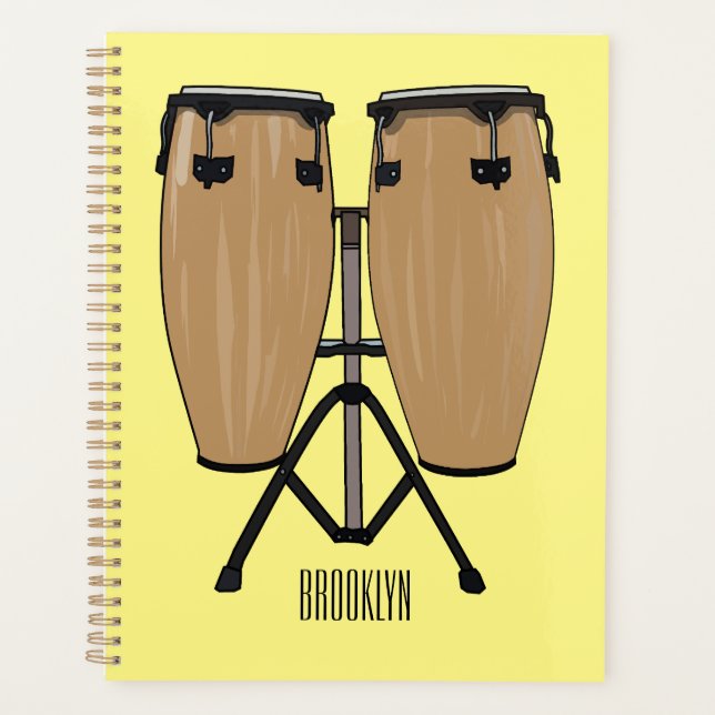 Agenda Ilustração de desenho animado do tambor de bongo (Frente)