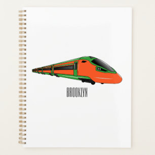 Agenda Ilustração de desenho animado do trem de bala