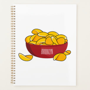 Agenda Ilustração de desenho animado em chip de batata