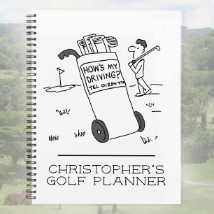 Agenda Ilustração de desenho animado engraçado de golfist