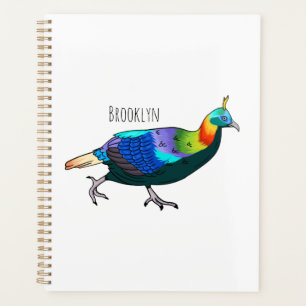 Agenda Ilustração de desenho animado monal de aves do Him