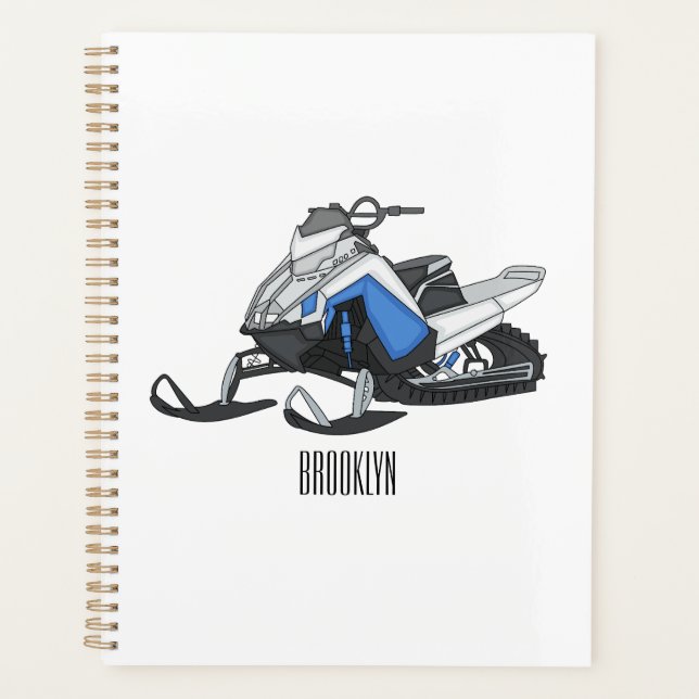 Agenda Ilustração de desenho animado Snowmobile (Frente)