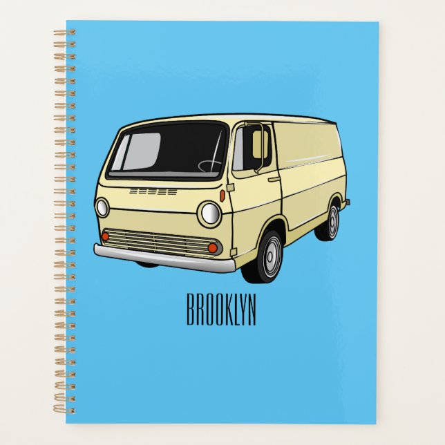 Agenda Ilustração de desenho da van clássica (Frente)