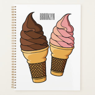 Agenda ilustração de desenho de cone de sorvete