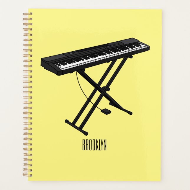Agenda Ilustração de desenho de piano de teclado (Frente)