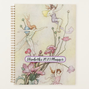 Agenda Ilustração de Fada Personalizada Vintage, Retro