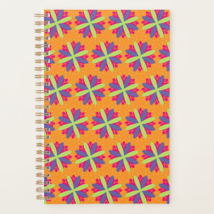 Agenda ilustração de formas florais laranja