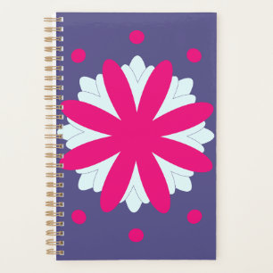 Agenda Ilustração de formas florais roxas e rosas