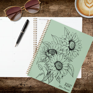 Agenda Ilustração de Girassol Country