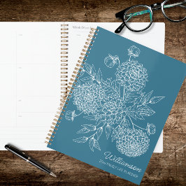 Agenda Ilustração de Linha de Flor de Campo Delicada
