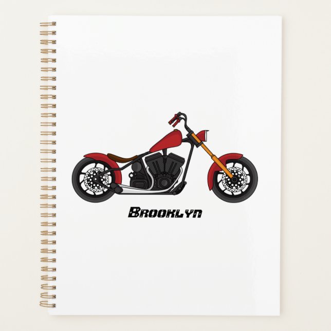 Agenda Ilustração de moto estilo Chopper (Frente)