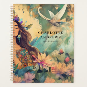 Agenda Ilustração de Mulher Espiritual Boho Mística