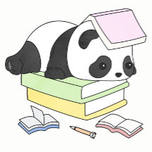 Ilustração de Panda Preguiçoso e Fofo Estudando