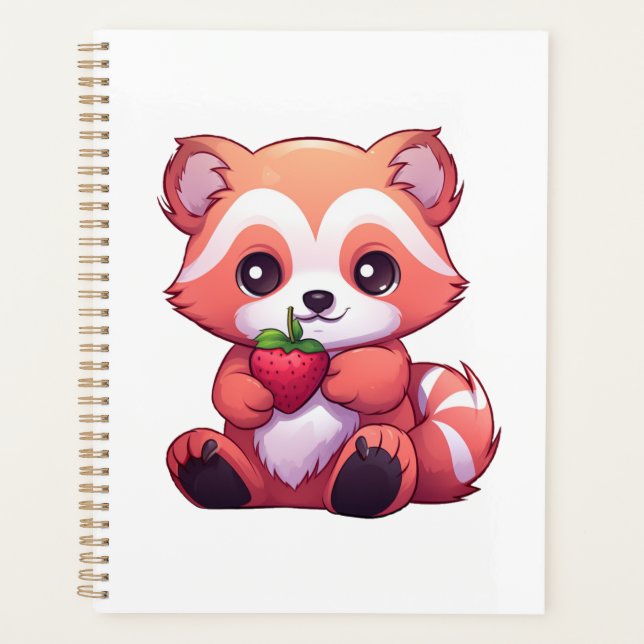 Agenda Ilustração de panda vermelha de desenho animado (Frente)