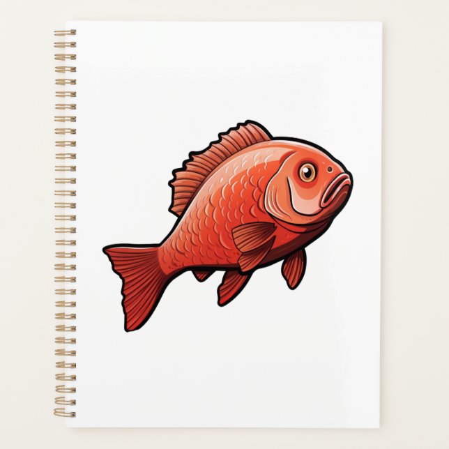 Agenda Ilustração de peixe de desenho animado (Frente)